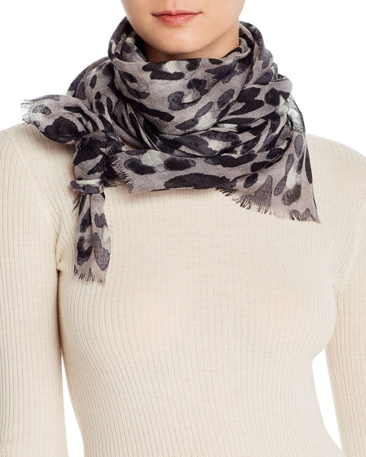 Leopard Print Wool Scarf - 100% Exclusive - Camel