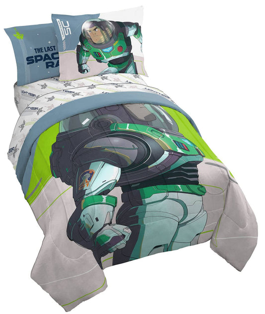 Lightyear Ready To Go 7 Piece Full Size Bed Set - Includes Comforter & Sheet Set - Bedding Features Buzz - Super Soft Kids Fade