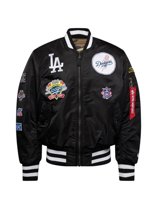 Los Angeles Dodgers X Alpha X  Ma-1 Bomber Jacket (Black) S