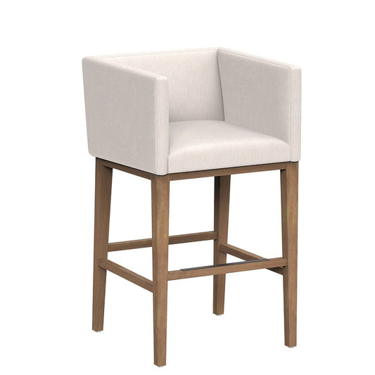 Low Back Upholstered Bar & Counter Stool Joss & Main Seat Color: Cream Performance Basketweave, Seat Height: Bar Stool (30" Seat Height)