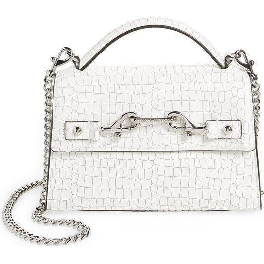 Lou Top Handle Crossbody With Chain Bag In Optic White