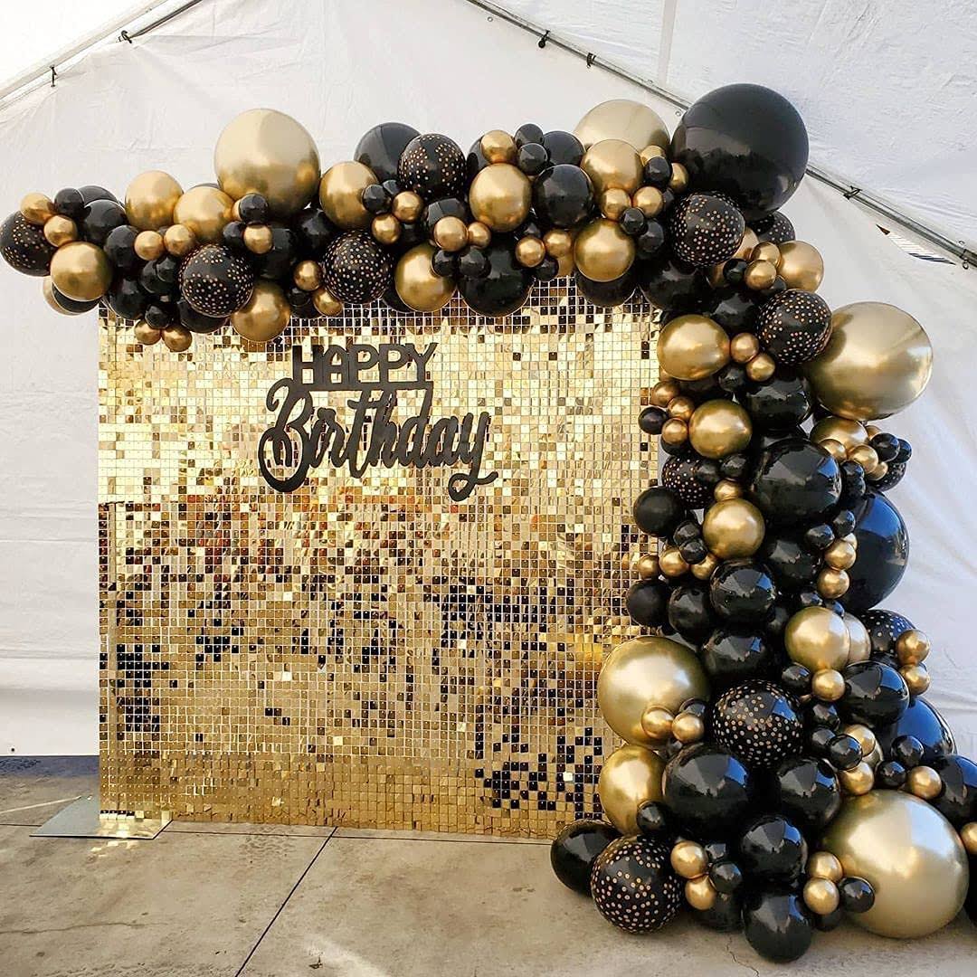 Light Gold Shimmer Wall Backdrop- 24 Pcs Decorations Panel Glitter Bling Photo Background Backdrop For Birthday Decorations,Wedding & Engagement,