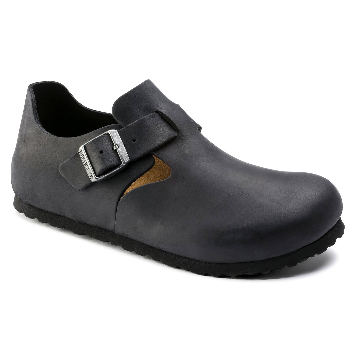 London Oiled Leather Black Low Shoes