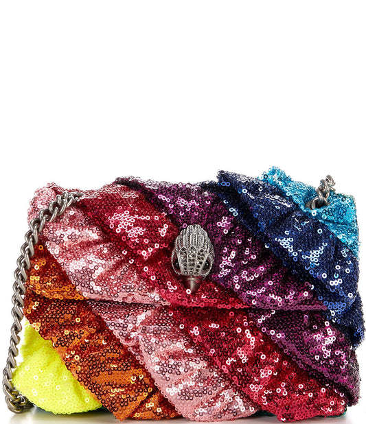 London Kensington Mini Rainbow Sequin Ruffle Shoulder Bag - Multi