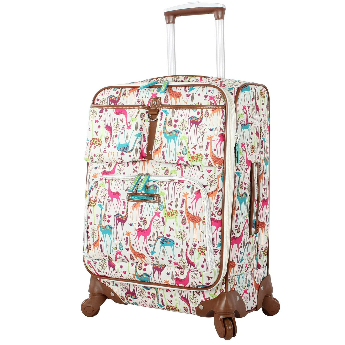 Luggage Large Expandable Design Pattern Suitcase With Spinner Wheels For Woman (28in, Giraffe Park)