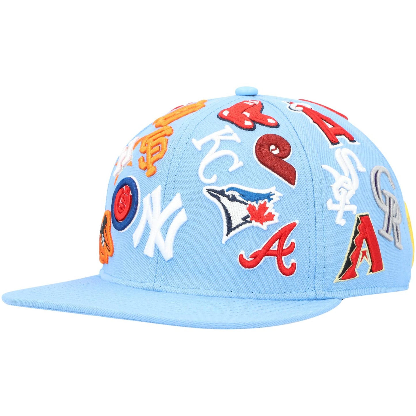 Light Blue Mlb Pro League Wool Snapback Hat