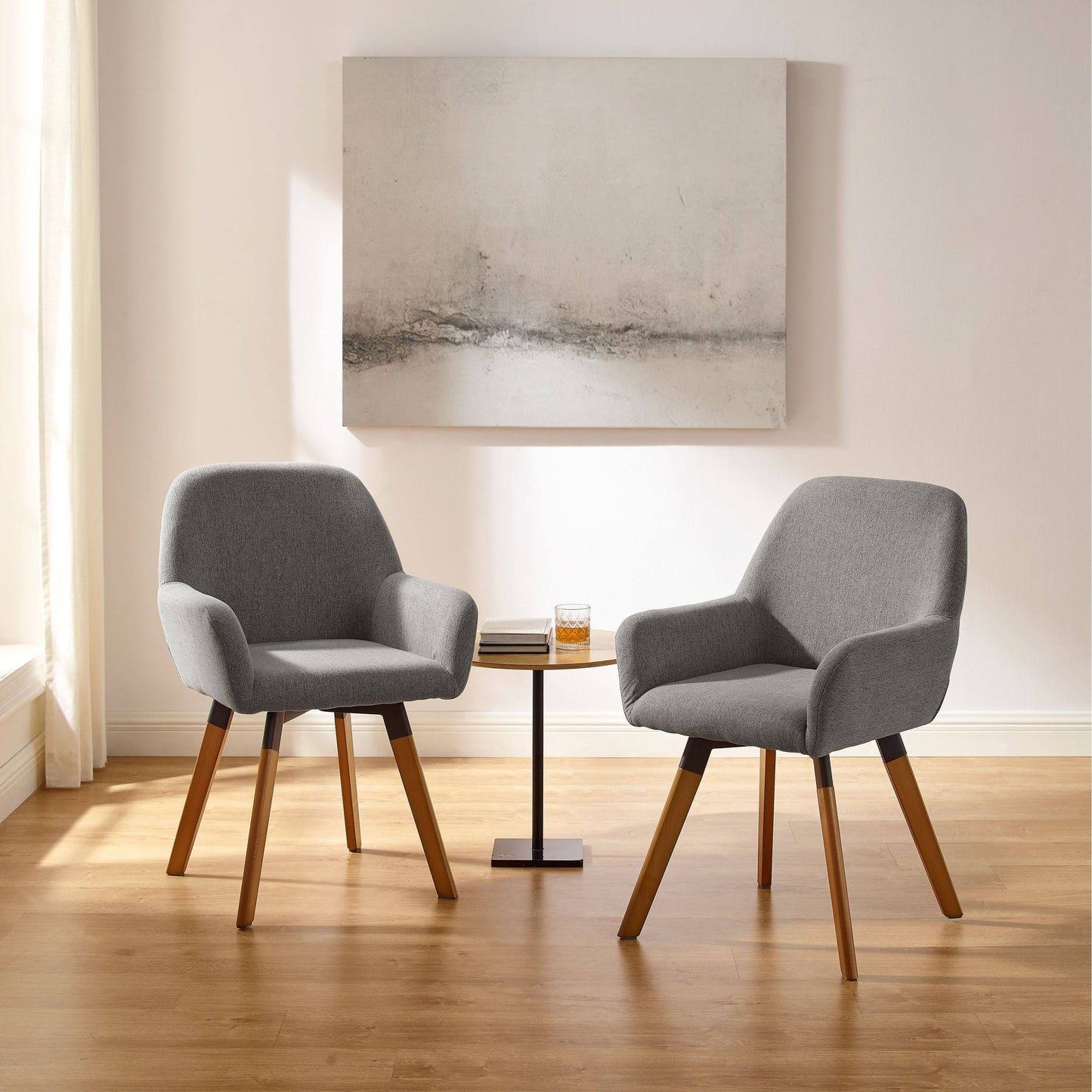 Leon Modern Swivel Dining Chair (Set Of 2), Gray