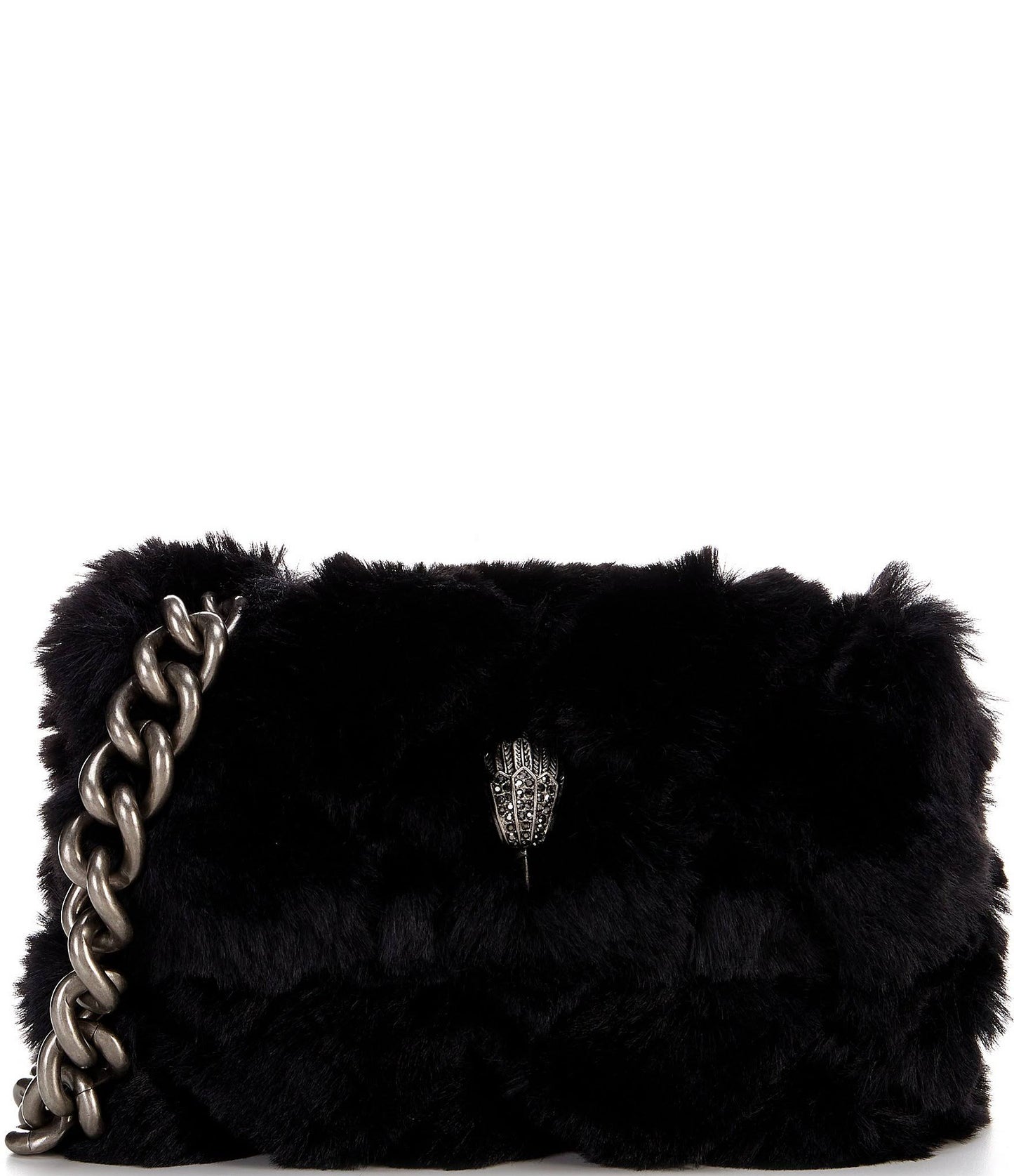 London Kensington Mini Faux Fur Crossbody Bag - Black