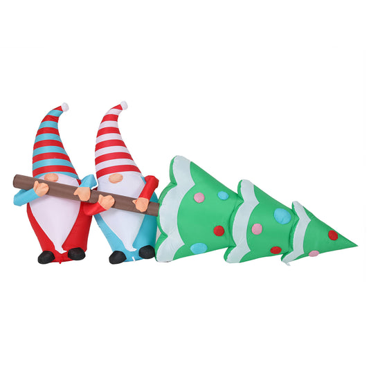 Lighted 8 Ft. Gnome Elves With Tree Inflatable, Whin1385