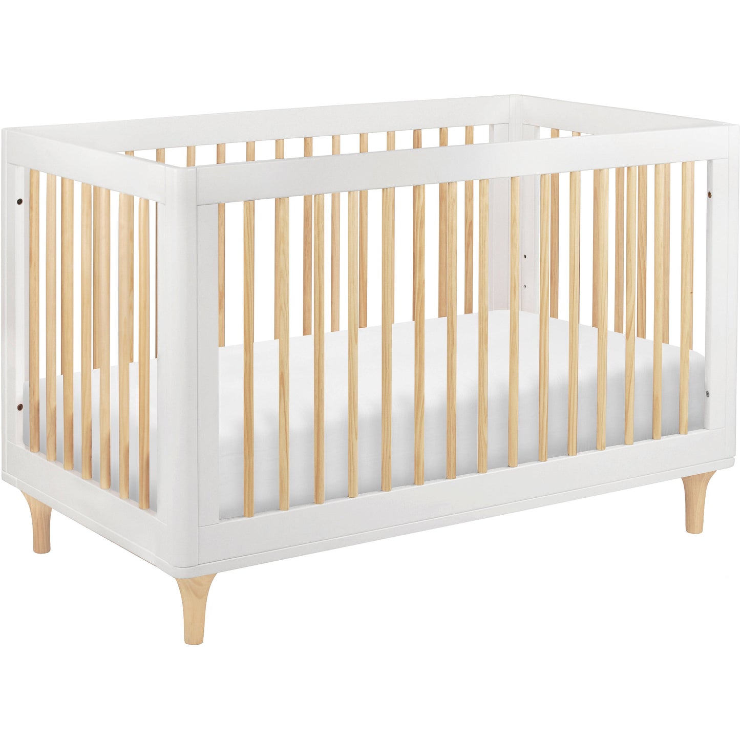 Lolly 3-In-1 Convertible Crib With Toddler Bed Conversion Kit White / Natural