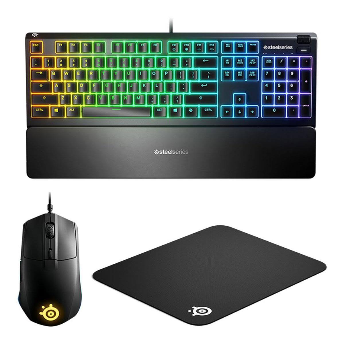 Level Up Gaming Bundle - Apex 3 Keyboard, Rival 3 Mouse, Qck Mousepad