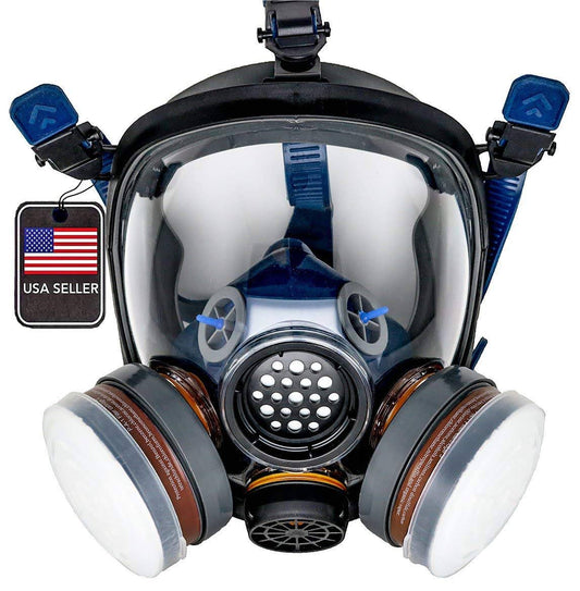 Light Amber - Full Face Respirator Tinted Gas Mask With Organic Vapor And Particulate Filtration