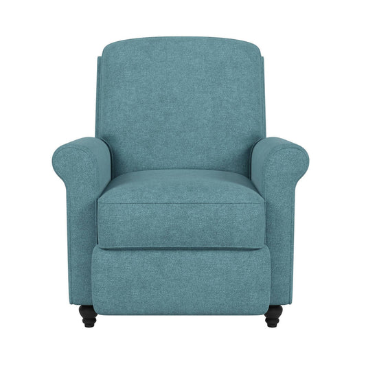 Lehnor Chenille Push Back Recliner Chair - Medium Blue