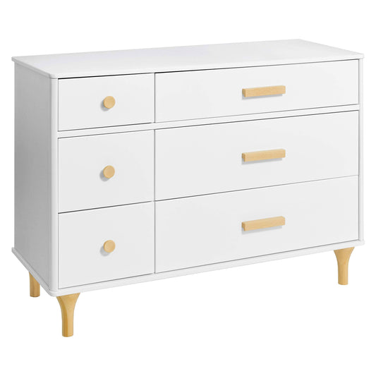 Lolly 6 Drawer Double Dresser White / Natural