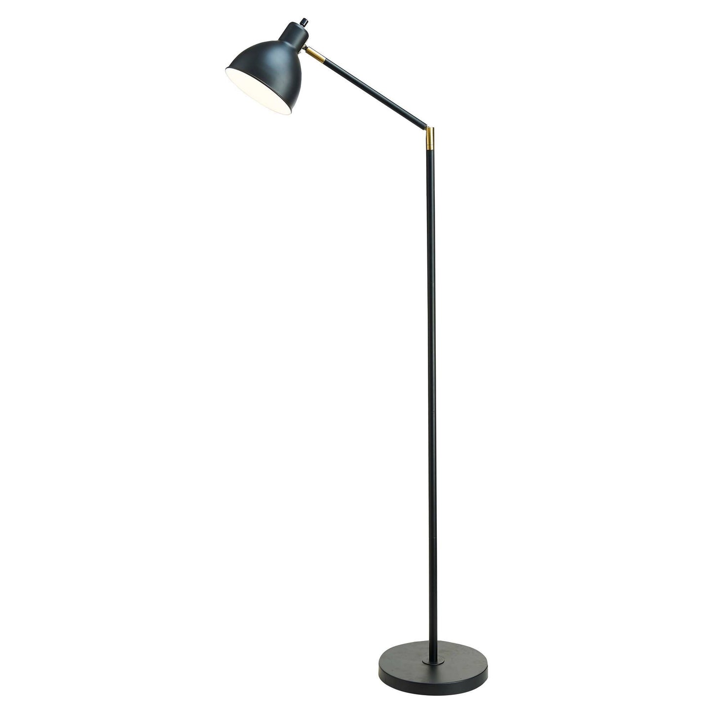 Lighting Articulating Antique Brass And Black Metal Floor Lamp