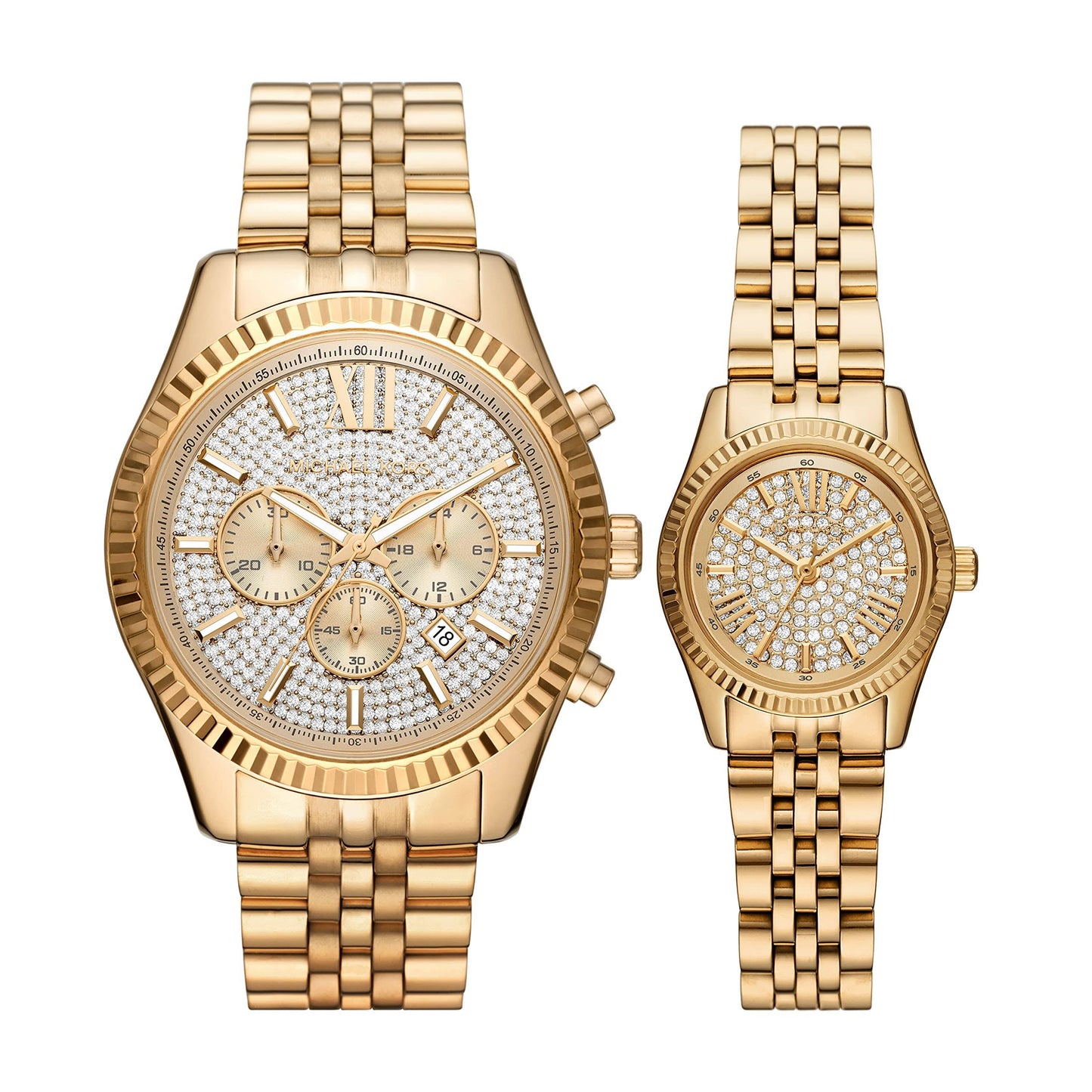 Lexington Chronograph His And Hers Gold-Tone Stainless Steel Watch Gift Set - Gold