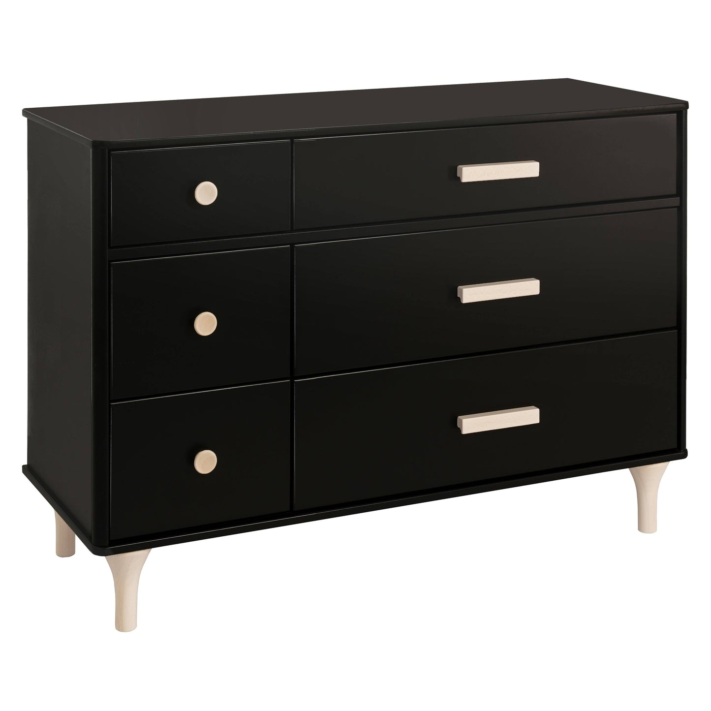 Lolly 6 Drawer Double Dresser Black / Washed Natural