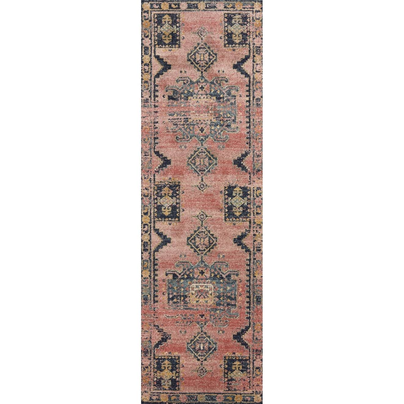 Luxe Rose Antiqued Distressed Area Rug - 2'3