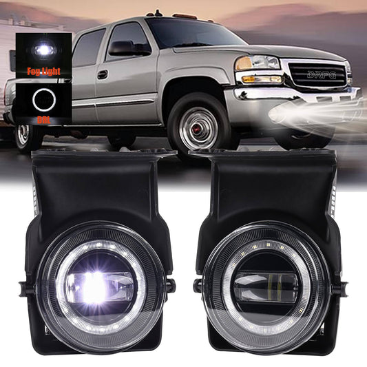 Led Fog Light With Drl Compatible For 2003-2006 Gmc Sierra 1500 2500hd 3500hd Heavy Duty Pickup Bumper Fog Lights Lamps