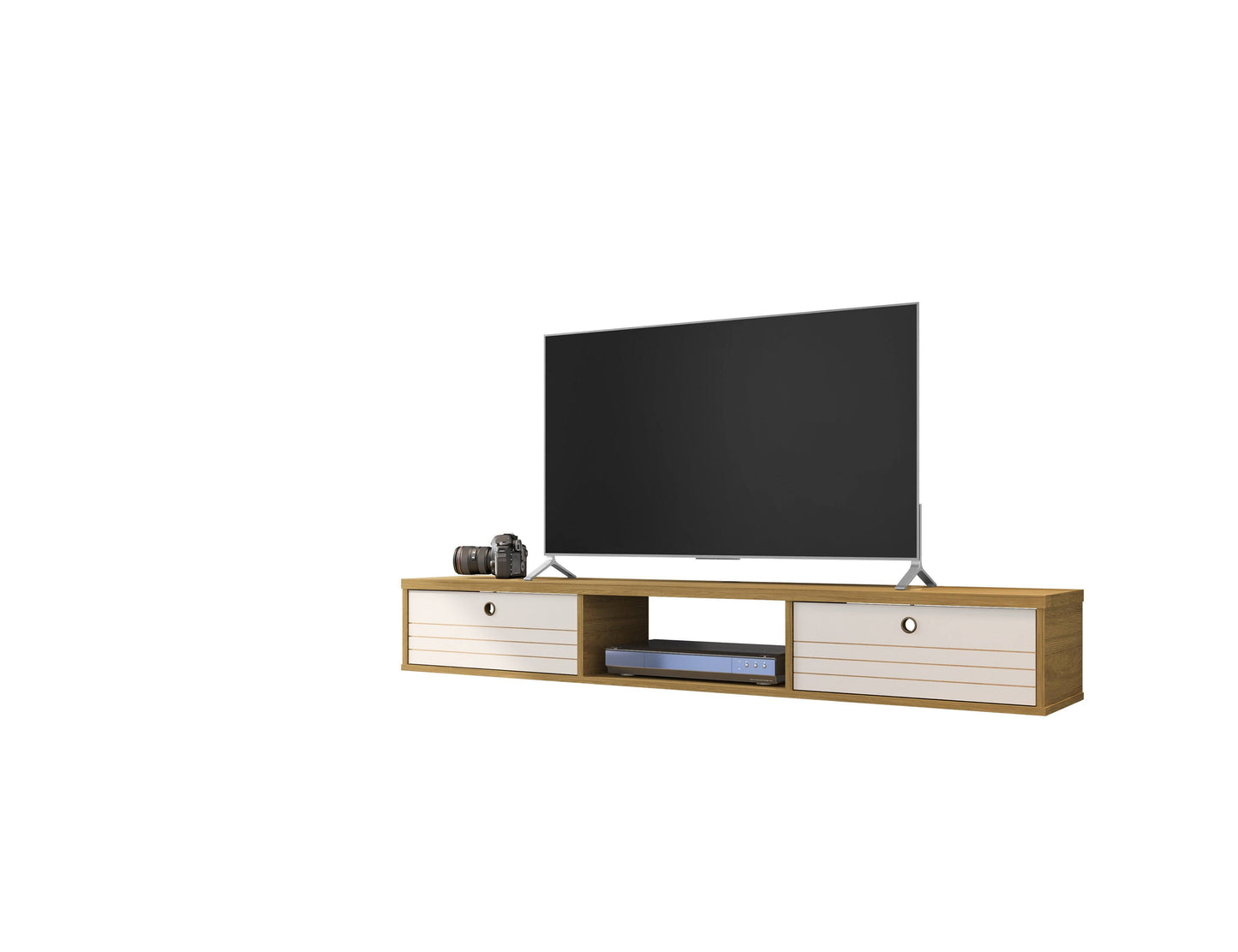 Liberty 62.99 Floating Entertainment Center, Cinnamon And Off White