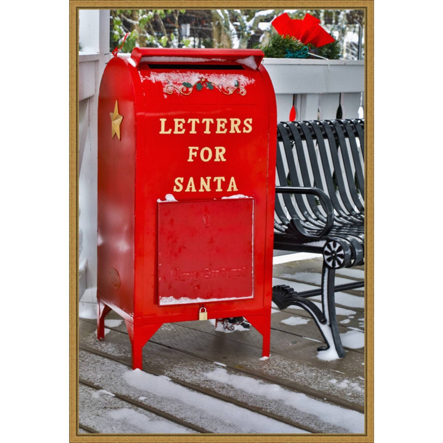 Letters For Santa Red Mailbox With Snow By Darrell Gulin Danita Delimont Canvas Wall Art Print Framed 16-In. W X 23-In. H.