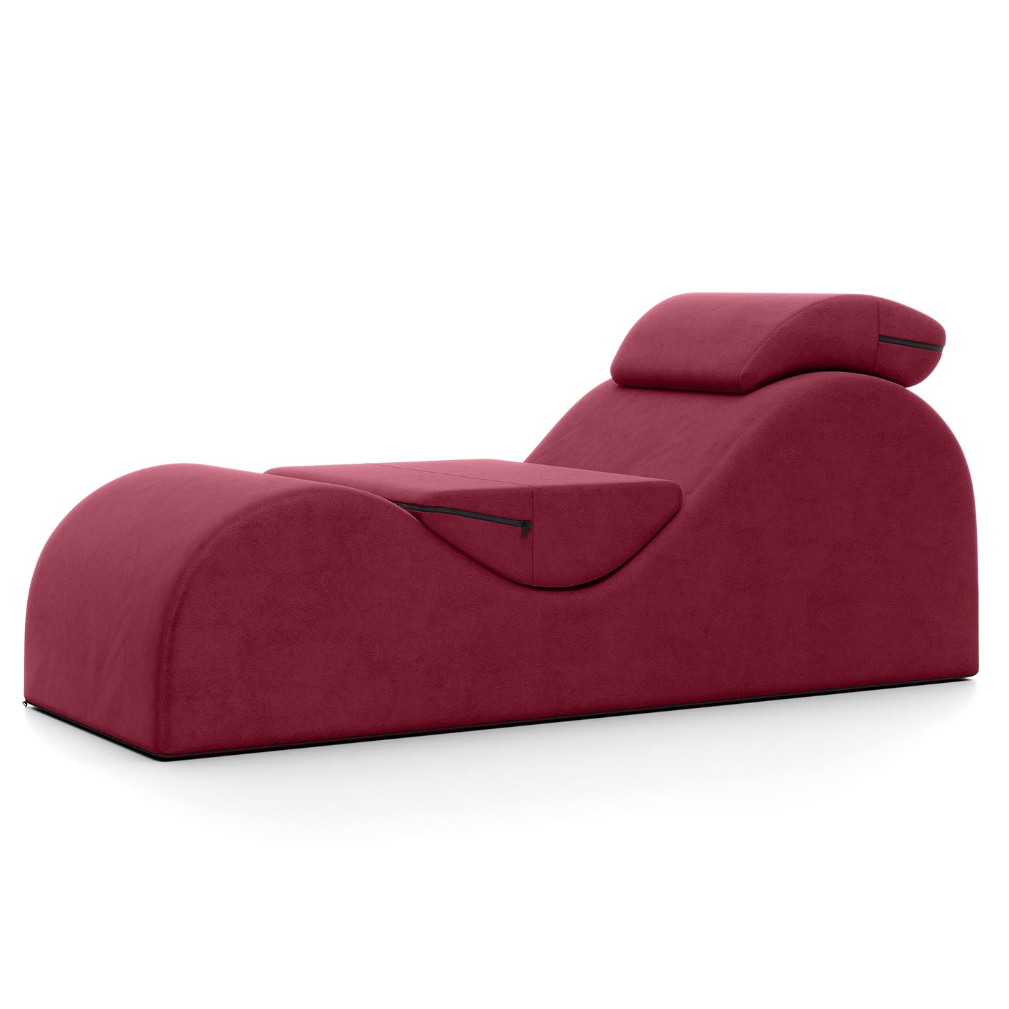 Luvu Lounger - Chaise Lounge Chair For Yoga, Exercise, Stretching, Massage And More - High Density Foam Core - Merlot