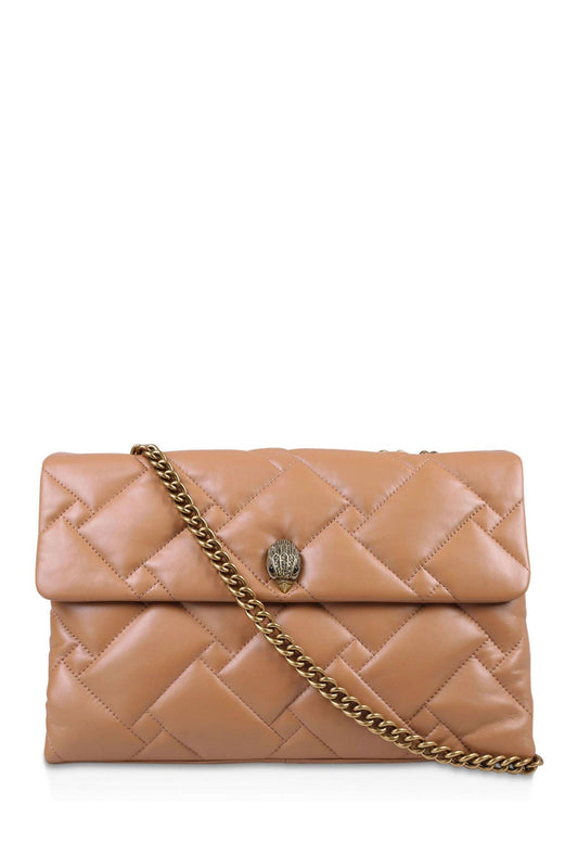 London Xxl Soft Quilted Leather Kensington Shoulder Bag - Camel