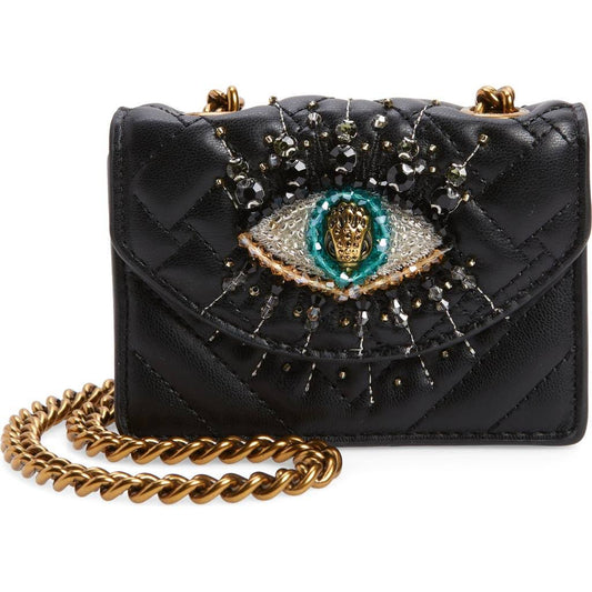 London Micro Kensington Eye Embellished Crossbody - Black