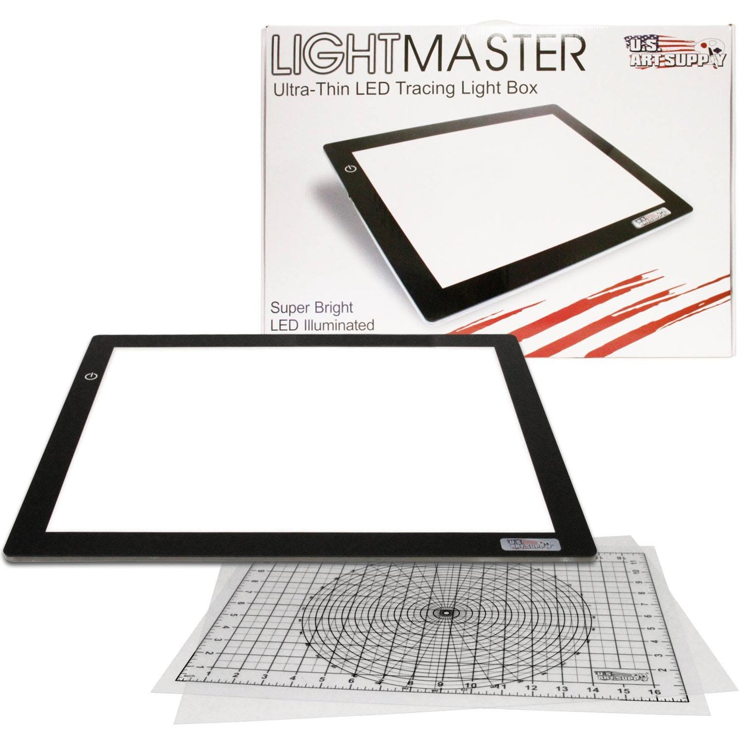 Lightmaster Large 24.3" Diagonal Professional (A3) 12"X17" Led Lightbox Board- 12-Volt Super-Bright Ultra-Thin 3/8" Profile Light Box