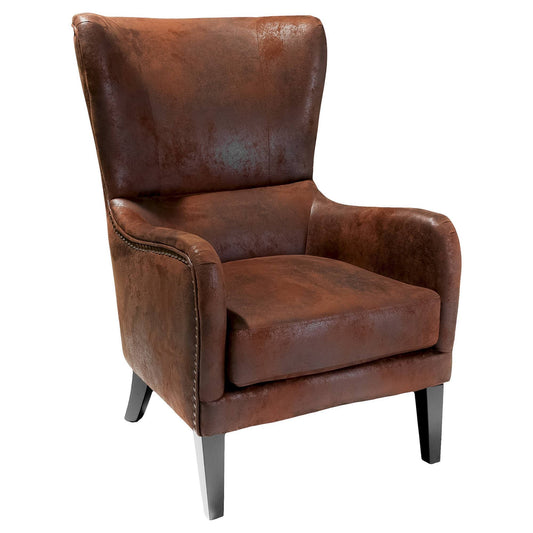 Lorenzo Fabric Studded Club Chair, Brown