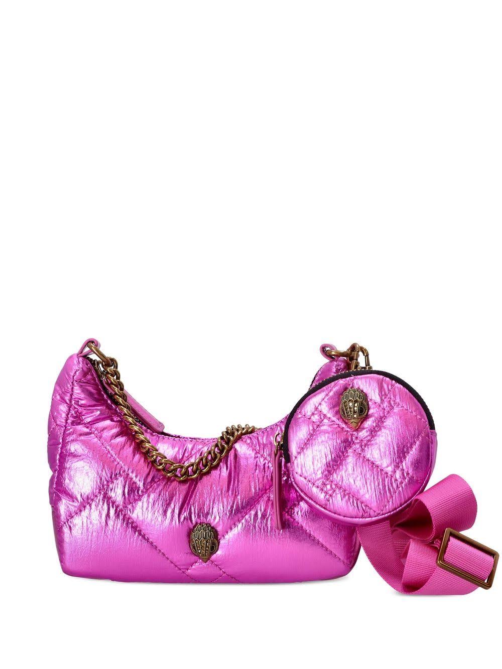 London Small Metallic Nylon Crossbody Bag - Bright Pink