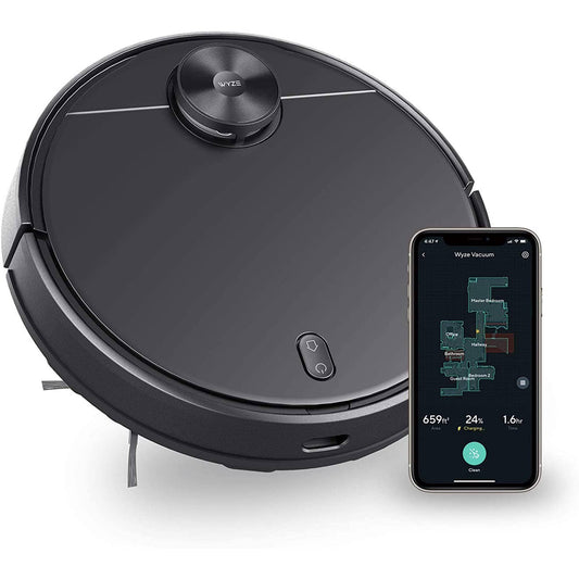 Lidar Mapping Robot Vacuum, Avoids Obstacles, Wi-Fi Connected, 110min Runtime, Works With Alexa, Multi-Surface Cleaning, Black