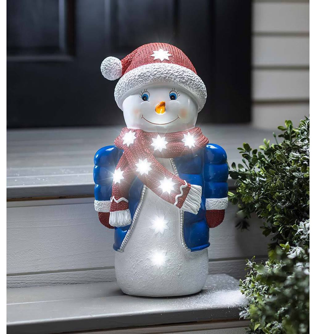 Lighted Snowman Shorty Statue