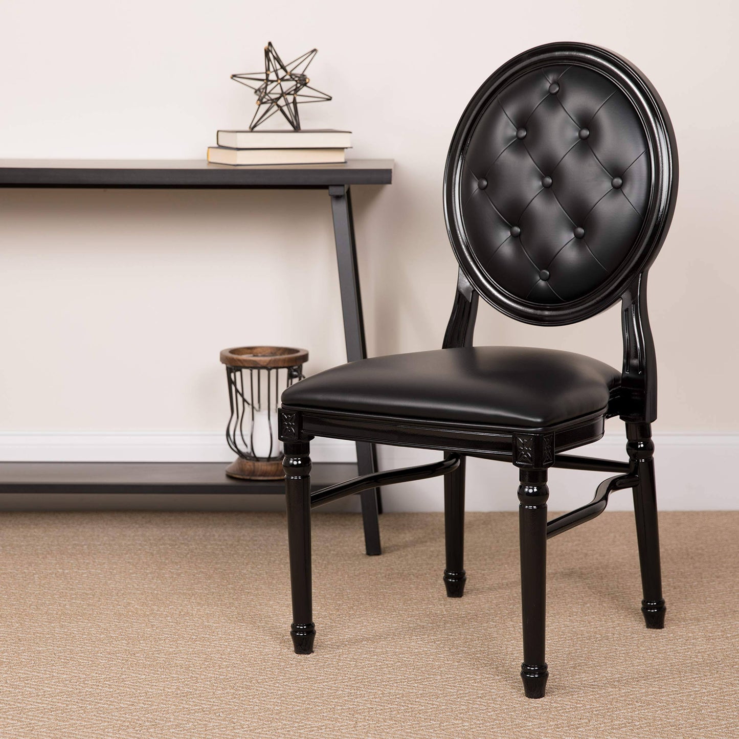 Le-B-B-T-Mon-Gg Tufted Black Dining Chair