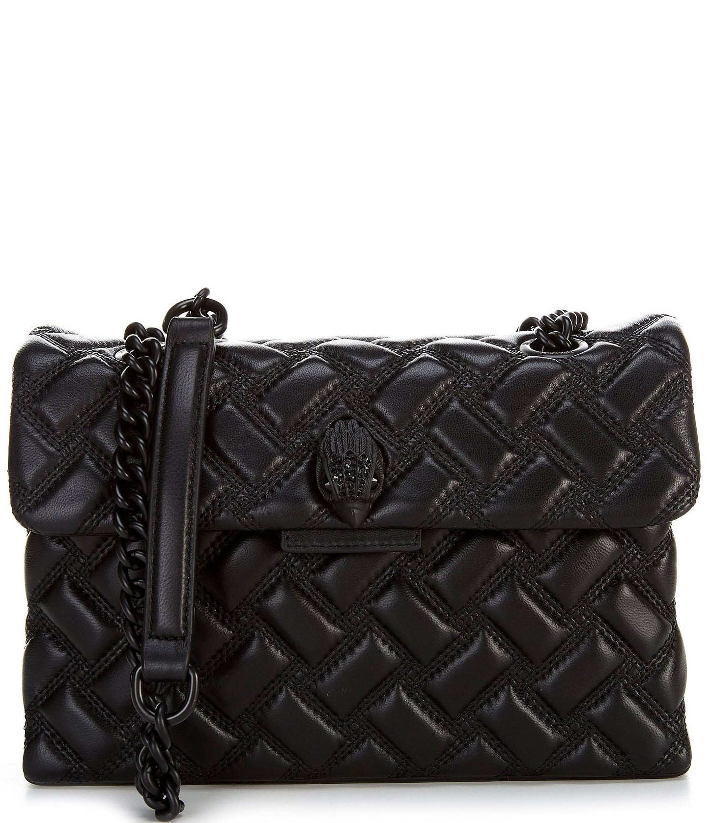 London Kensington Drench Leather Shoulder Bag - Black