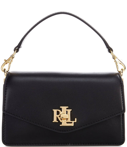 Leather Small Tayler Crossbody Bag, Black