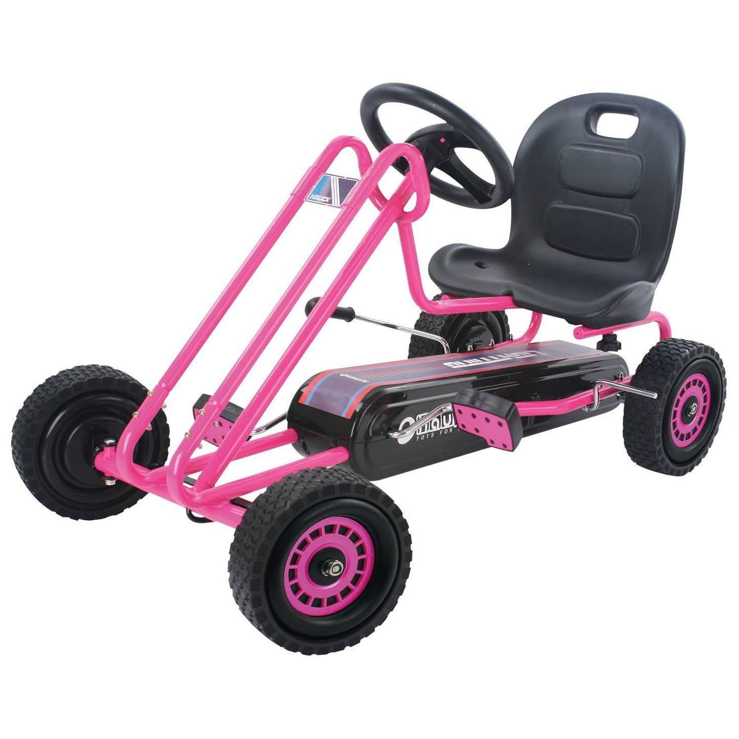 Lightning Ride On Pedal Go Kart Pink