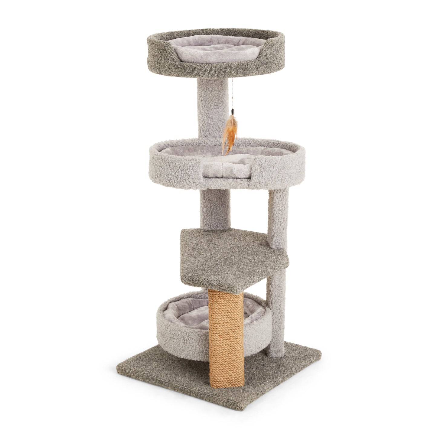 Lookout Loft 4-Level Cat Tree Perch With Beds, 43" H