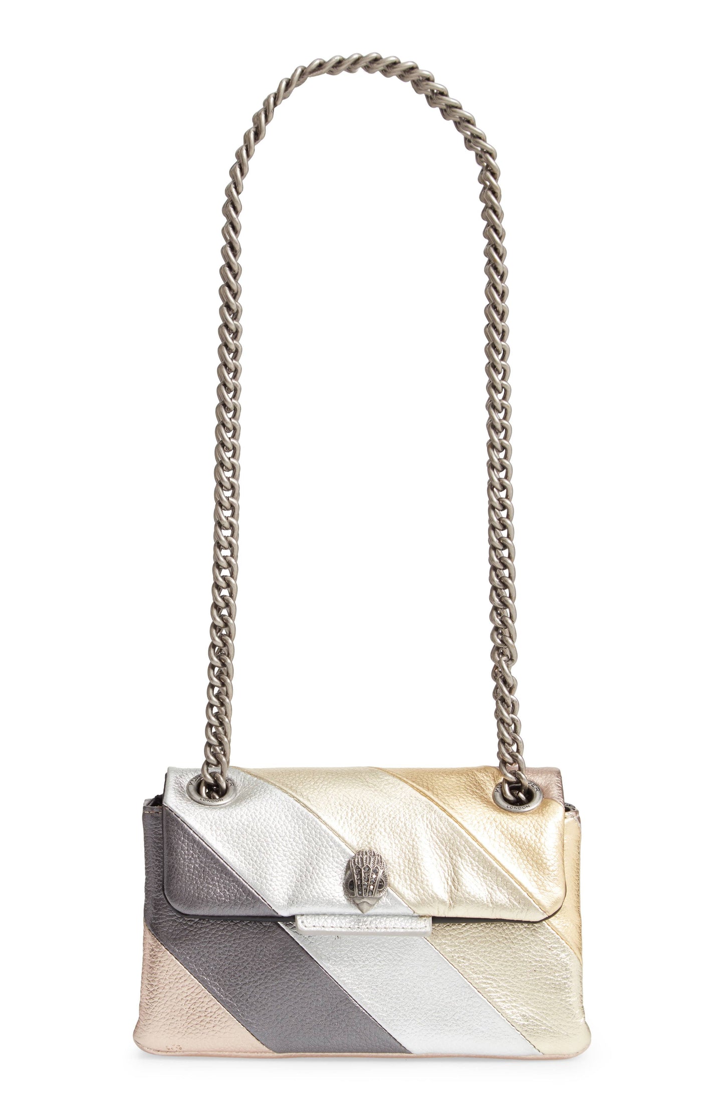 London Mini Kensington Leather Crossbody Bag - Metallic