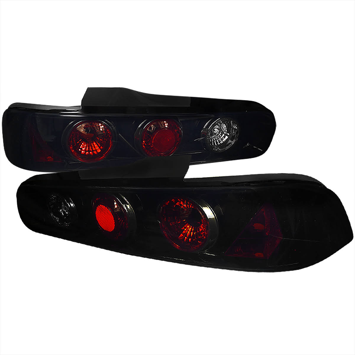 Lt-Int942bb-Tm: Acura Integra Euro Tail Lights Glossy Black Housing With Smoke Lens