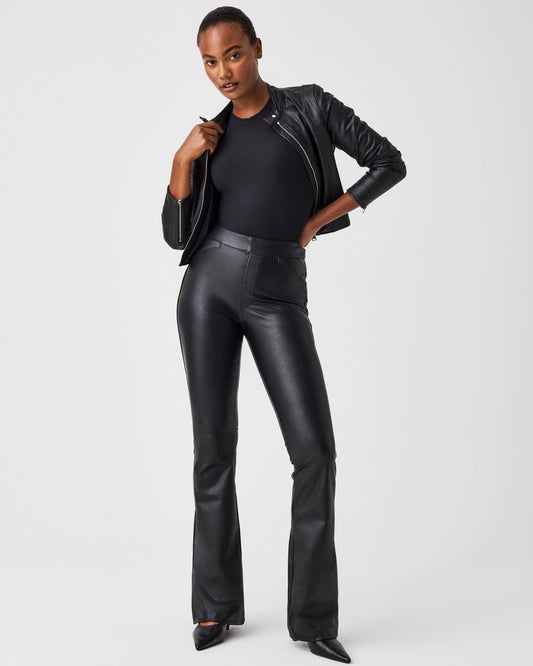 Leather-Like Flare Pants | Black | Size 2x | Shopbop