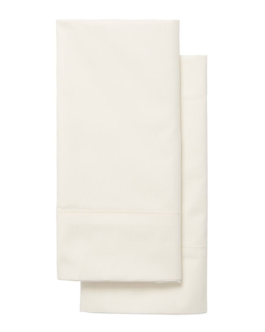 Lux Percale Ivory Pillowcase Pair