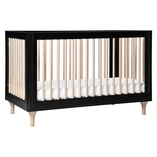 Lolly 3 In 1 Convertible Crib In Black And Washed Natural