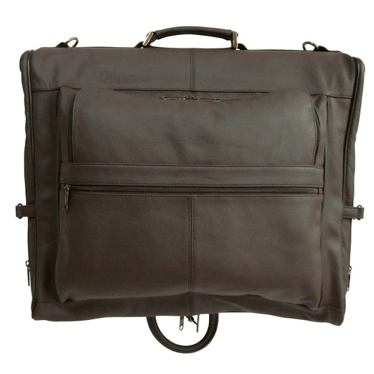 Leather Three-Suit Garment Bag (Black)