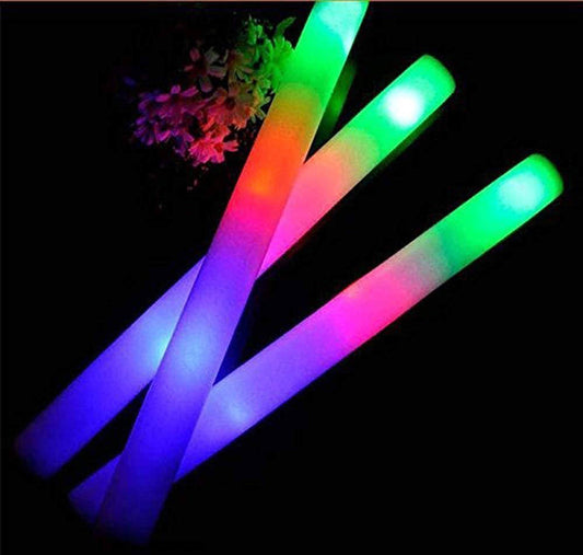 Led Foam Sticks Multi Color Flashing Glow Wands, Batons, Strobes, 3 Flashing Modes - Party, Dj, Concerts, Festivals, Birthdays, Weddings, Events