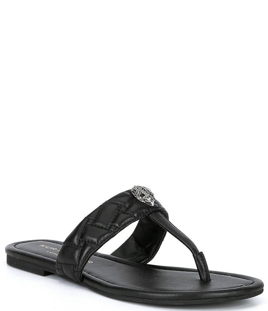 London Leather Kensington T-Bar Sandals - Black - 39