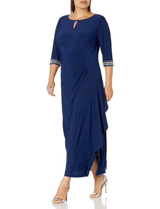 Long A-Line Dress - Cobalt - 12