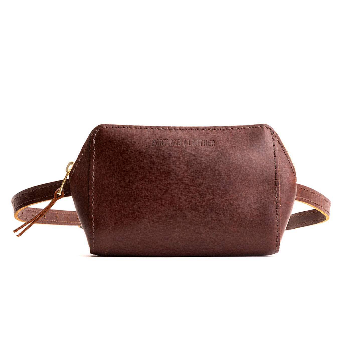 Leather Zip-Tight Belt Bag, Honey