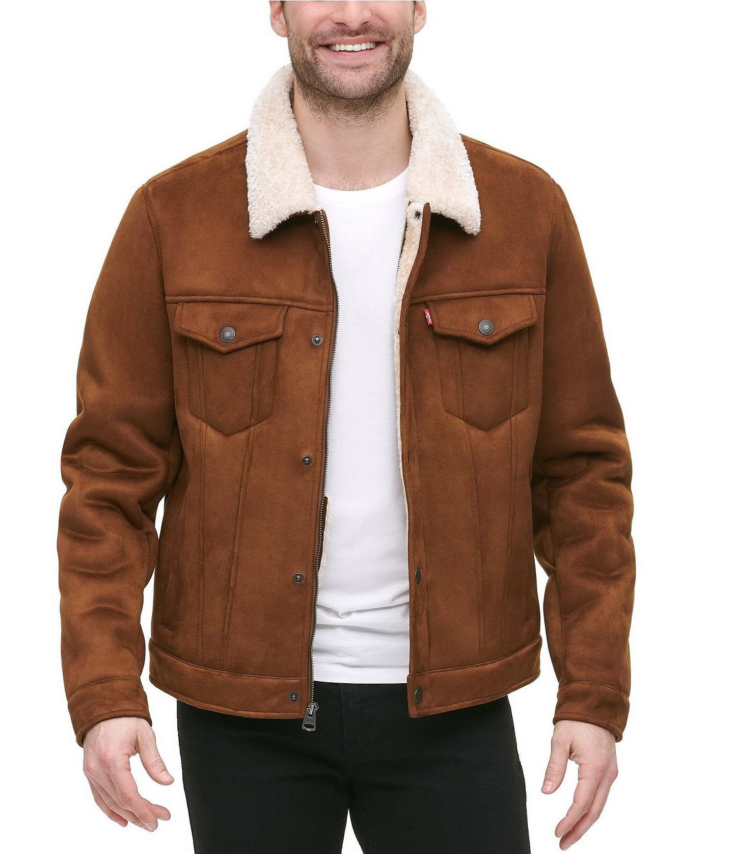 Levi's Faux-Shearling Trucker Jacket, Size: Large, Brown