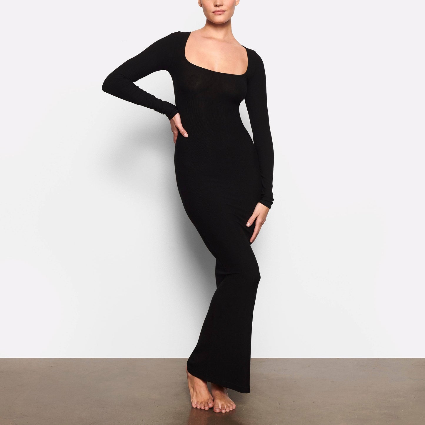 Long Sleeve Dress | Black | Large | Soft Lounge